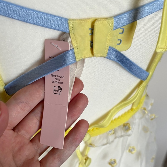 For Love And Lemons 🍋 Lavender Meadows dress Sheer Chemise in Yellow and Blue - Picture 9 of 9
